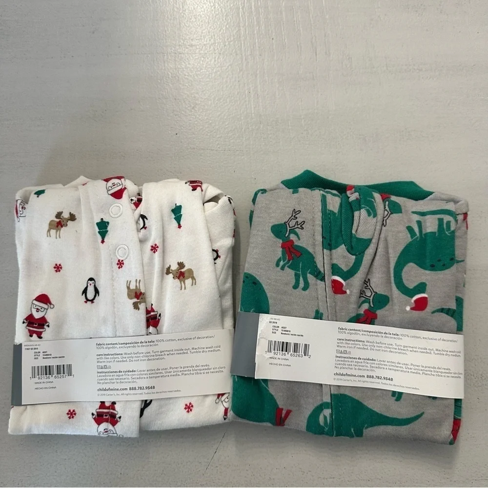 Child of Mine by Carters Newborn Sleep & Play Long Sleeve Onesies Sz Newborn NWT